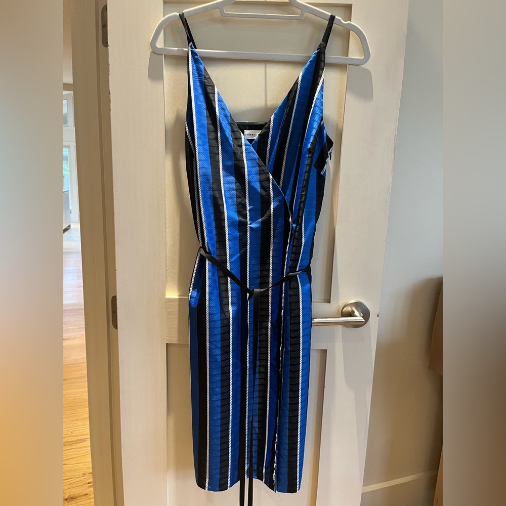 Robert Rodriguez blue and black striped dress